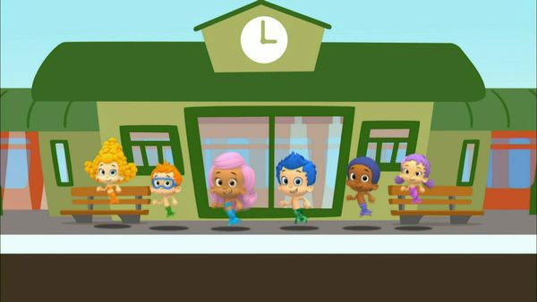 Bubulle Guppies - La course de train Triple Voie