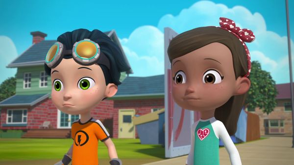 Rusty Rivets - Rusty e o forte do Robôssauro/ Trator de esteira do Rusty