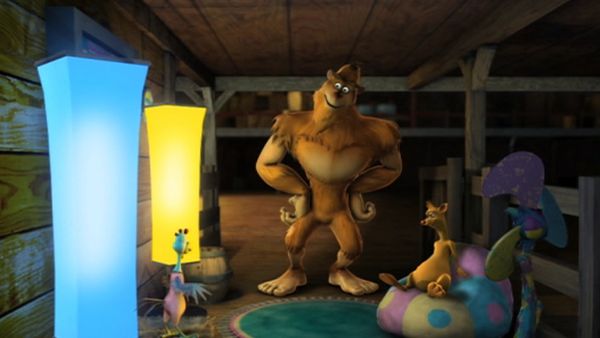 Back at the Barnyard - Otis VS Bigfoot. Pecky Suave
