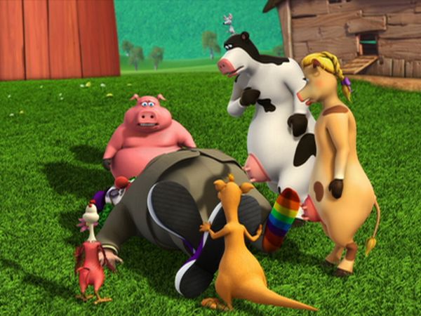 Back at the Barnyard - Clan of the Cave Cow. Clown and Out