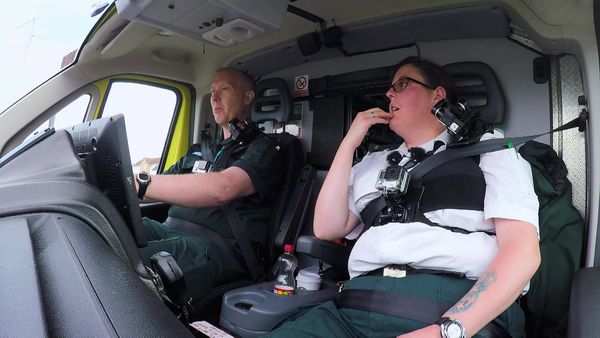 Inside the Ambulance - Pained Expression