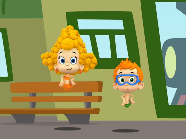 Bubble Guppies - Triple-Track Train Race!