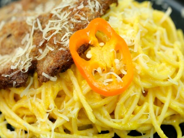 Studio Cocina- AlacocinaTv - Apanado de carne con spaghetti a la huancaína