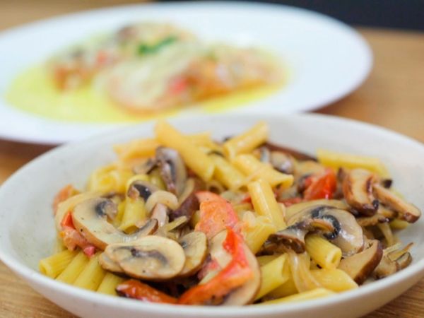 Studio Cocina- AlacocinaTv - Pasta de Hongos / Pescado con Verduras