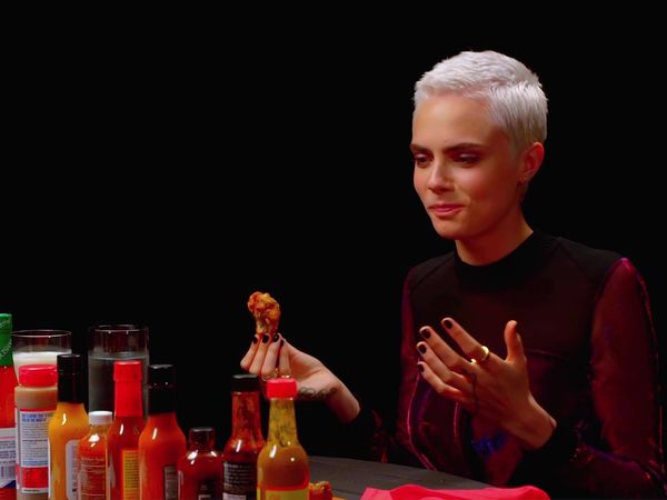 Hot Ones - Cara Delevingne Shows Her Hot Sauce Balls While Eating Spicy Wings