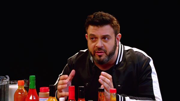 Hot Ones - Adam Richman Fanboys Out While Eating Spicy Wings