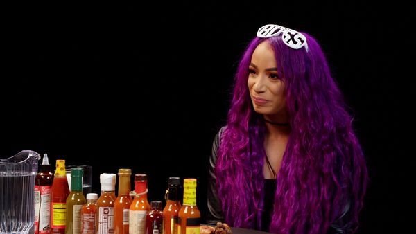 Hot Ones - Sasha Banks Bosses Up While Eating Spicy Wings