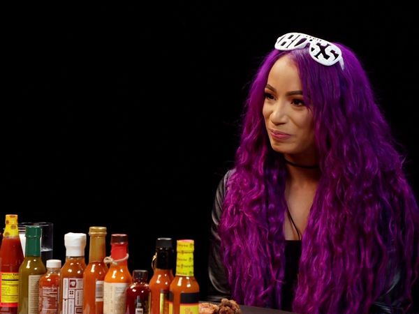 Hot Ones - Sasha Banks Bosses Up While Eating Spicy Wings