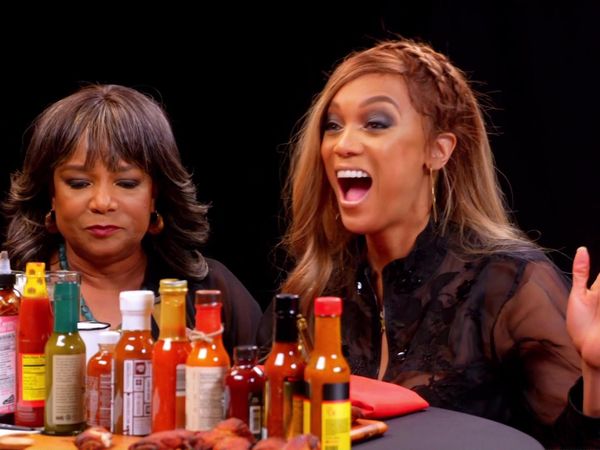 Hot Ones - Tyra Banks Cries for Her Mom While Eating Spicy Wings