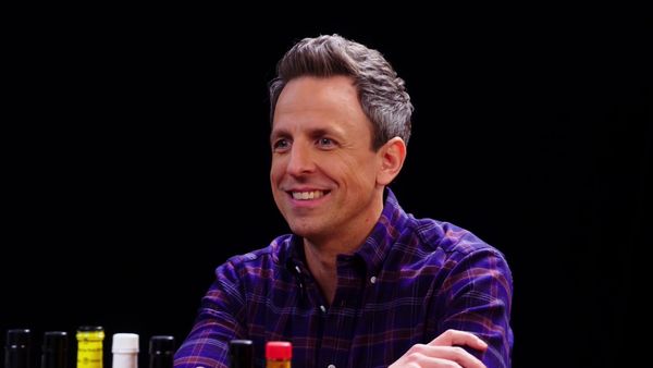 Hot Ones - Seth Meyers Unravels While Eating Spicy Wings