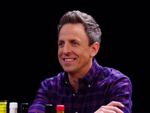 Hot Ones - Seth Meyers Unravels While Eating Spicy Wings