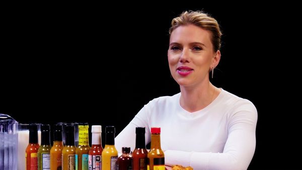 Hot Ones - Scarlett Johansson Tries to Not Spoil "Avengers" While Eating Spicy Wings