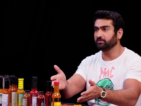 Hot Ones - Kumail Nanjiani Sweats Intensely While Eating Spicy Wings