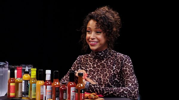 Hot Ones - Liza Koshy Meets Her Future Self While Eating Spicy Wings