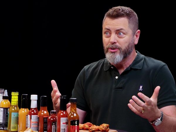Hot Ones - Nick Offerman Gets the Job Done While Eating Spicy Wings