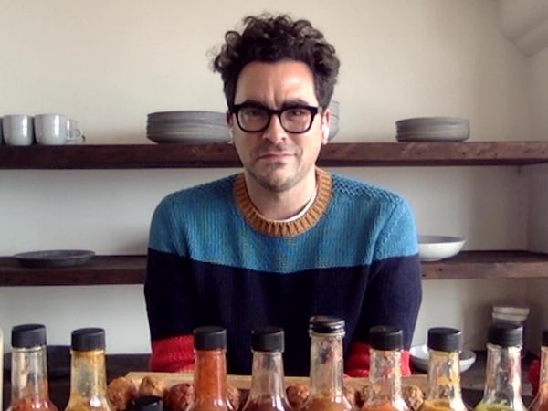 Hot Ones - Dan Levy Gets Panicky While Eating Spicy Wings
