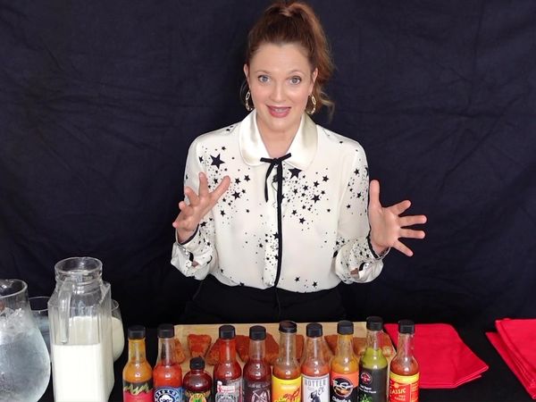 Hot Ones - Drew Barrymore Has a Hard Time Processing While Eating Hot Wings