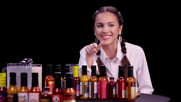 Hot Ones - Olivia Rodrigo Burns Her Lips While Eating Spicy Wings