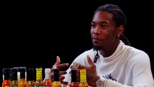 Hot Ones - Offset Screams Like Ric Flair While Eating Spicy Wings