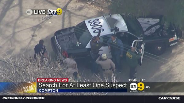 Car Chase - Wild Pursuits: 2013 - Officers search for burglary suspects in Compton after high-speed chase