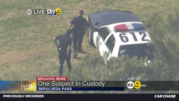 Car Chase - Wild Pursuits: 2013 - Car chase driver abandons vehicle, flees uphill on foot