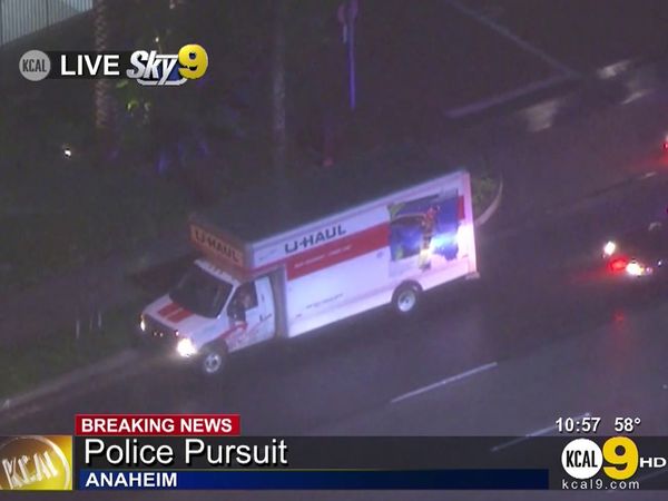 Car Chase - Wild Pursuits: 2013 - Shirtless burglary suspect in stolen rental truck leads authorities on multi-freeway chase