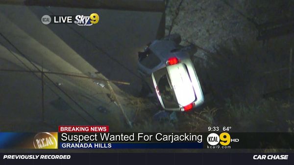 Car Chase - Wild Pursuits: 2013 - Suspect wanted for alleged carjacking flips vehicle over during chase