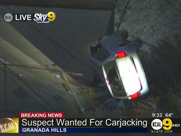 Car Chase - Wild Pursuits: 2013 - Suspect wanted for alleged carjacking flips vehicle over during chase