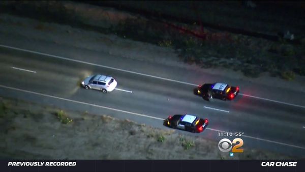 Car Chase - Wild Pursuits: 2013 - Police chase on PCH ends with spike strip near Point Mugu