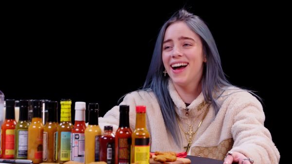 Hot Ones - Awards Season Specials - Billie Eilish Freaks Out While Eating Spicy Wings