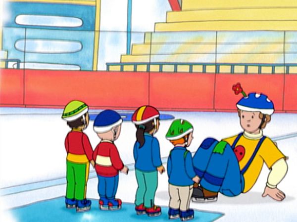 Caillou - Uma brincadeira para todos // Aulas de patinação // Caillou vira garçom //  Adesivos // Roupas novas