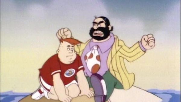 Popeye und Sohn - Tank sabotiert den Strand, um Besucher zu Blutos Wellenpark zu locken. / Woody wird nach Goon Island entführt.