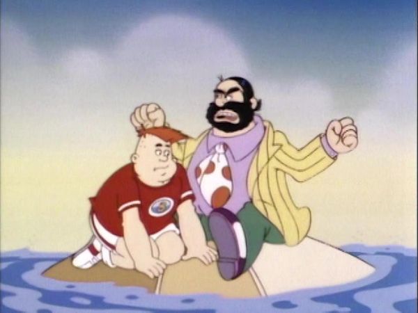 Popeye und Sohn - Tank sabotiert den Strand, um Besucher zu Blutos Wellenpark zu locken. / Woody wird nach Goon Island entführt.