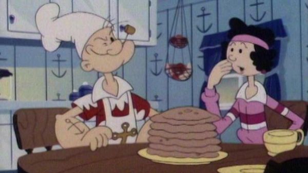 Popeye und Sohn - Junior arbeitet für Bluto, um Geld für Olivias Geburtstagsgeschenk zu verdienen. / Junior spielt eine Hauptrolle in einem Surffilm.