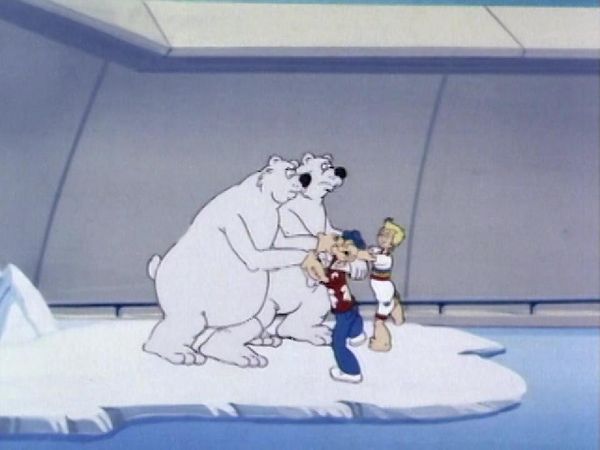 Popeye und Sohn - Das Mädchen aus "Down Under" entpuppt sich als Meerjungfrau. / Olive gerät in ein verlorenes prähistorisches Tal.
