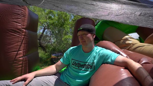 Unspeakable - $10,000 Extreme Ninja Warrior Race Challenge / Last to Leave the Bouncy House Challenge