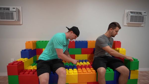 Unspeakable - Extreme Hide and Seek in Trampoline Park / Moving Into My Life Size Lego House