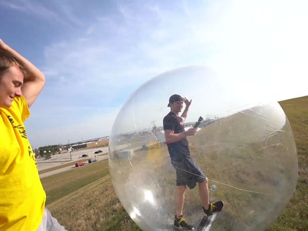 Unspeakable - Exploring the World in a Bubble Ball / Filling my Entire House in Packing Peanuts