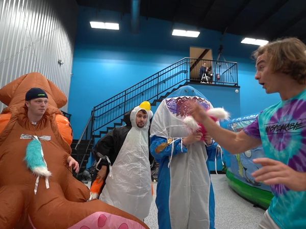 Unspeakable - Last to Leave Bathroom wins $10,000 Cash! / Extreme Total Wipeout Challenge VS Friends!