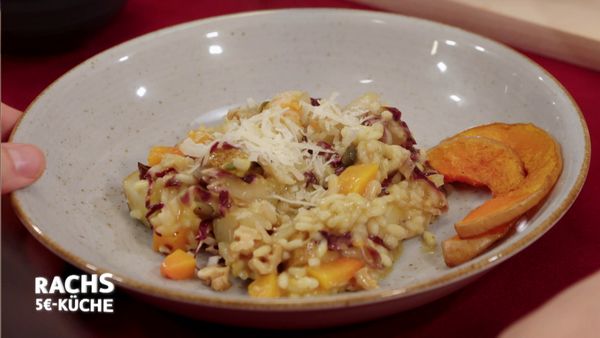 Rachs 5€-Küche - Kübrisrisottto mit Birne und Radicchio