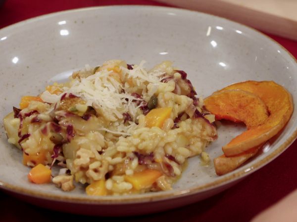 Rachs 5€-Küche - Kübrisrisottto mit Birne und Radicchio