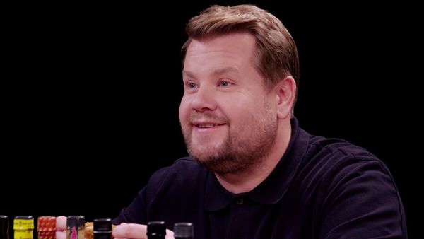 Hot Ones - James Corden Experiences Mouth Karma While Eating Spicy Wings