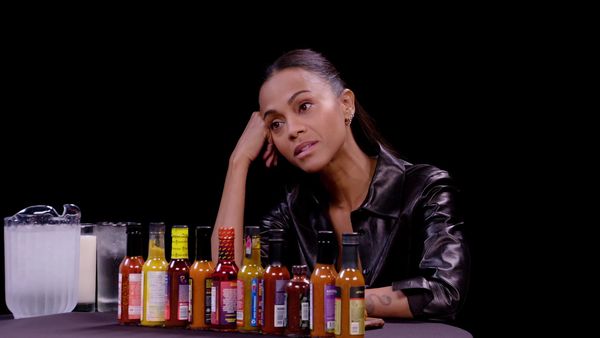 Hot Ones - Zoe Saldaña Gets Scorched By Spicy Wings