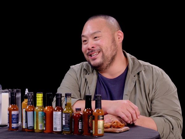 Hot Ones - David Chang Sweats Like Crazy While Eating Spicy Wings