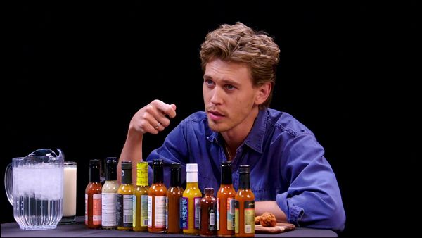 Hot Ones - Austin Butler Searches for Comfort While Eating Spicy Wings