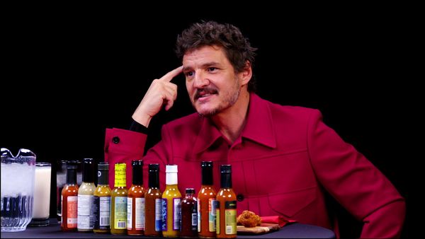 Hot Ones - Pedro Pascal Cries From His Head While Eating Spicy Wings