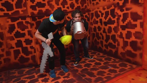 Preston & Brianna - Beating Minecraft in Real Life! / Extreme Drunk Goggles Hide and Seek Challenge!