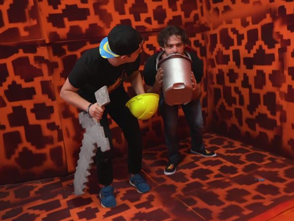 Preston & Brianna - Beating Minecraft in Real Life! / Extreme Drunk Goggles Hide and Seek Challenge!