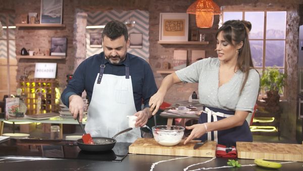A Bocados - Verduras A La Parrilla Con Kataifi De Langostinos