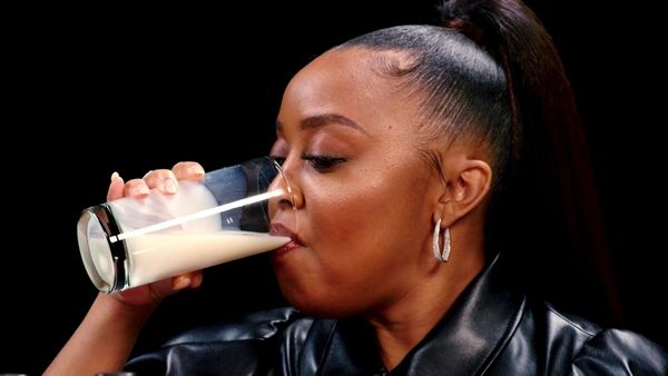 Hot Ones - Quinta Brunson Faces Her Fear of "Hot Ones" While Eating Spicy Wings